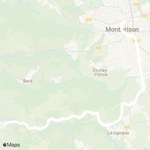 ARA Cars Région Loire Montbrison - Verrières map
