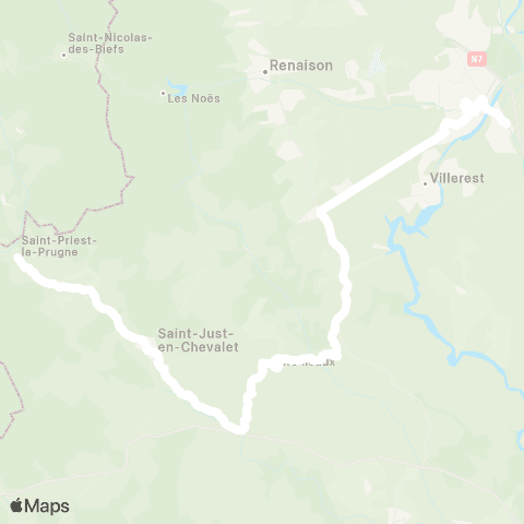 ARA Cars Région Loire St-Priest-la-Prugne - Roanne map
