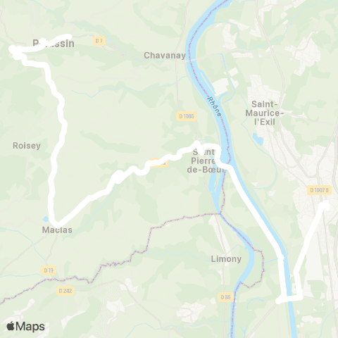 ARA Cars Région Loire Pélussin - Roussillon map