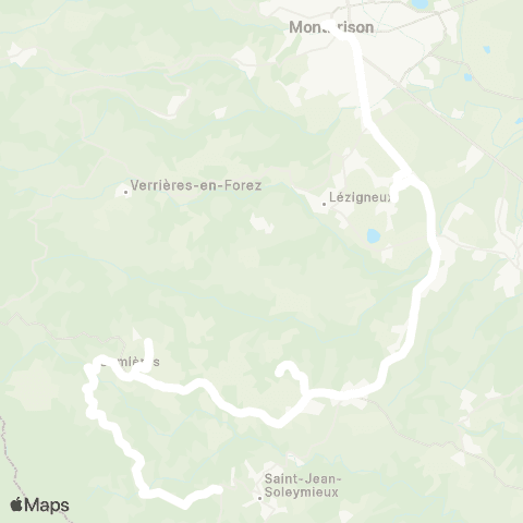 ARA Cars Région Loire Saint-Jean-Soleymieux - Montbrison map