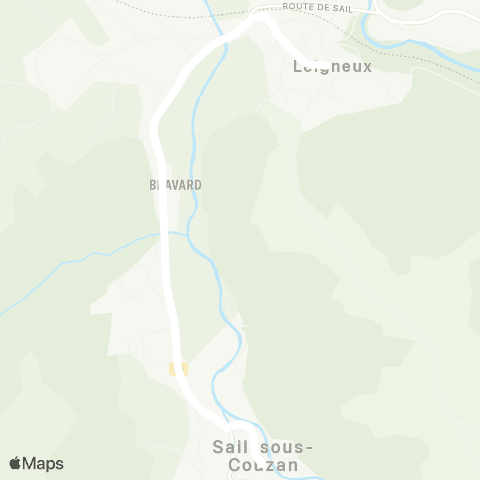 ARA Cars Région Loire Leigneux - Sail-sous-Couzan map