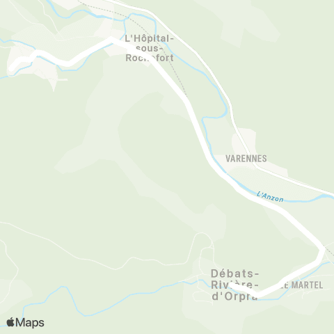 ARA Cars Région Loire Débats-Rivière-d'Orpra - St-Laurent-Rochefort map