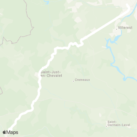 ARA Cars Région Loire Roanne - Noirétable map