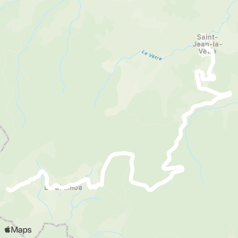 ARA Cars Région Loire La Chambonie - Saint-Jean-la-Vêtre map