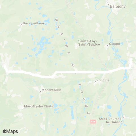 ARA Cars Région Loire Sainte-Agathe-la-Bouteresse - Feurs map