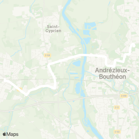 ARA Cars Région Loire Bonson - Andrézieux-Bouthéon map