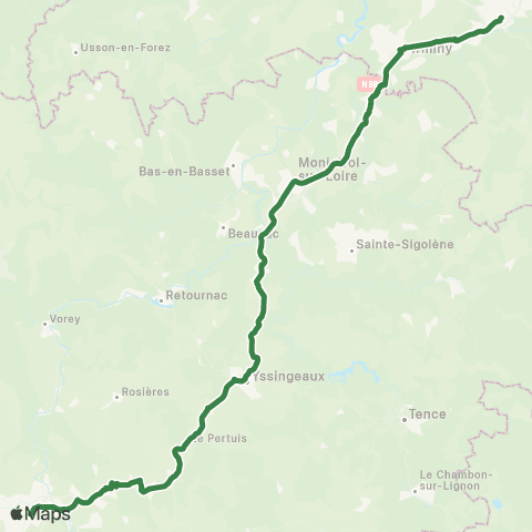 ARA Cars Région Haute-Loire Le Puy en Velay / le Pertuis / Yssingeaux / St Étienne map