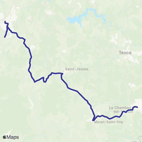 ARA Cars Région Haute-Loire Le Chambon sur Lignon / Yssingeaux map