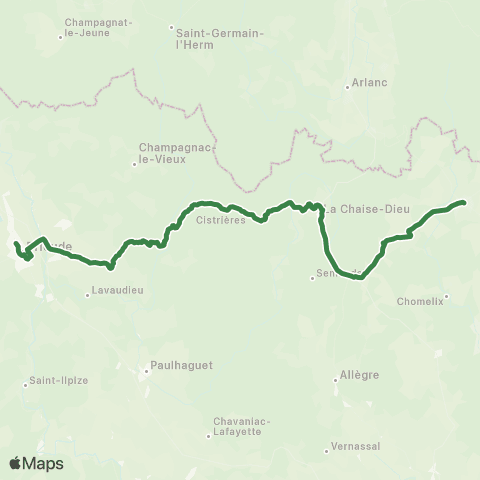 ARA Cars Région Haute-Loire Craponne / Brioude map