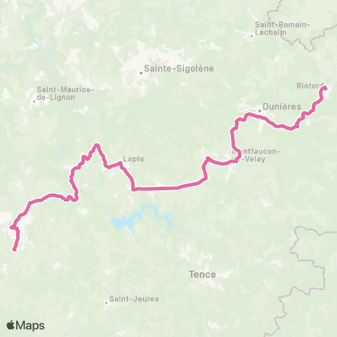 ARA Cars Région Haute-Loire Riotord / Yssingeaux map