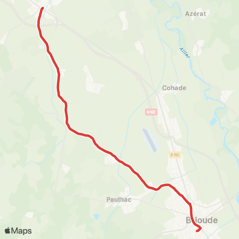 ARA Cars Région Haute-Loire Chambezon / Brioude map