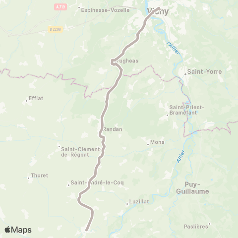 ARA Cars Région Puy-de-Dôme Maringues - Vichy map