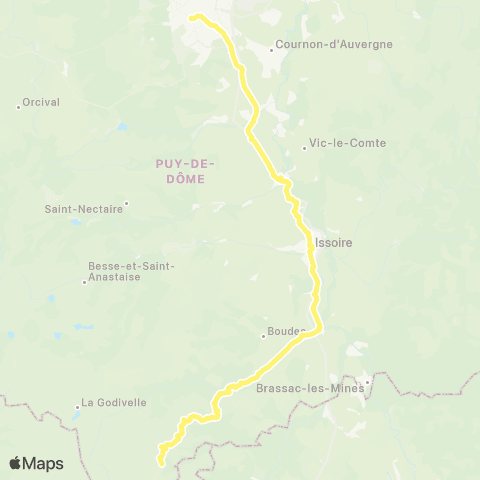 ARA Cars Région Puy-de-Dôme Anzat-le-Luguet - Issoire - Clermont-Fd map