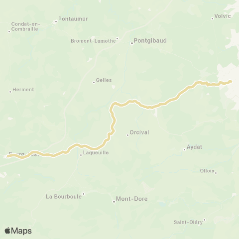 ARA Cars Région Puy-de-Dôme Bourg-Lastic - Clermont-Ferrand map