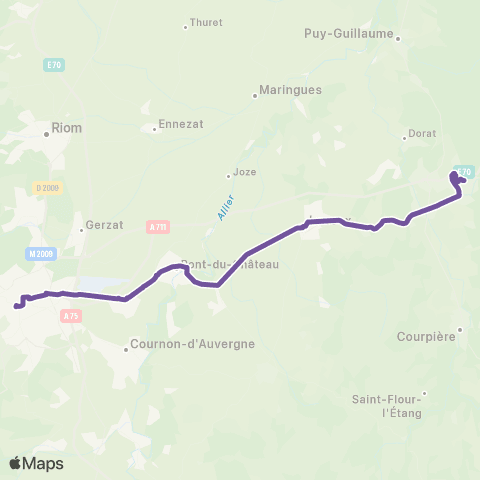 ARA Cars Région Puy-de-Dôme Thiers - Clermont-Ferrand map