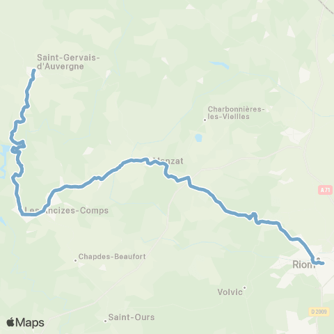 ARA Cars Région Puy-de-Dôme Saint-Gervais d'Auvergne - Riom map