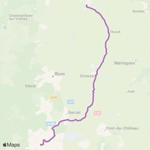 ARA Cars Région Puy-de-Dôme Aigueperse - Ennezat - Clermont-Ferrand map