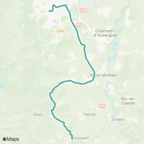 ARA Cars Région Puy-de-Dôme Champeix - St-Saturnin - Clermont-Ferrand map