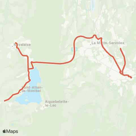 ARA Cars Région Savoie St-Alban de Montbel < > Chambéry map