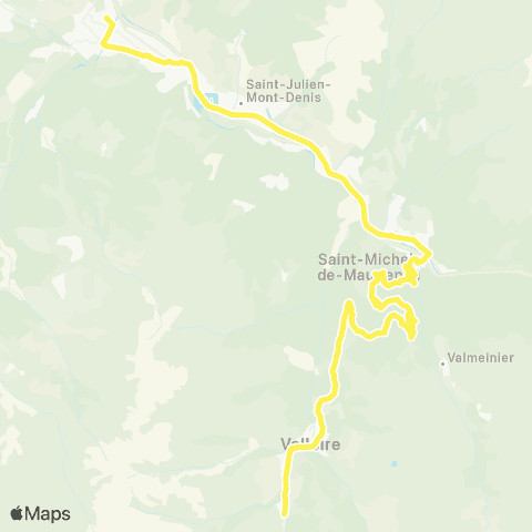 ARA Cars Région Savoie St-Michel de Maurienne < > Valloire map