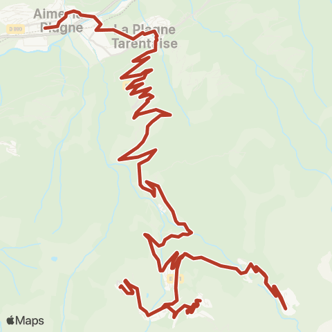 ARA Cars Région Savoie Aime la Plagne < > la Plagne Station map