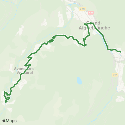 ARA Cars Région Savoie Moûtiers < > Valmorel map
