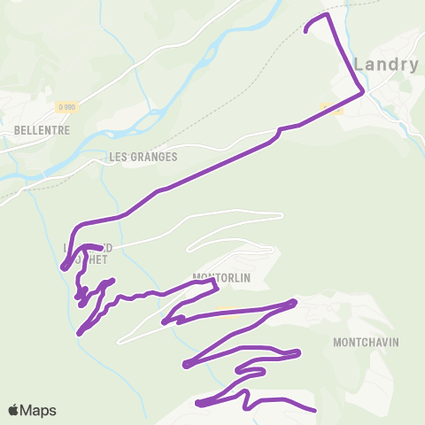 ARA Cars Région Savoie Landry < > Montchavin < > les Coches map
