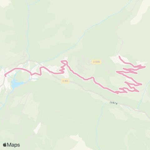 ARA Cars Région Savoie Bourg St Maurice < > la Rosière map