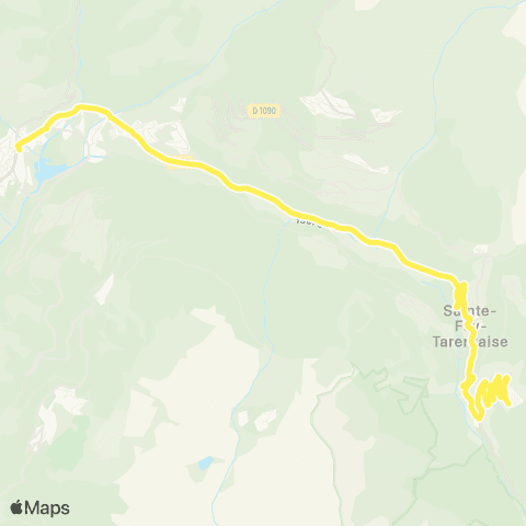 ARA Cars Région Savoie Bourg St Maurice < > Ste Foy Tarentaise map