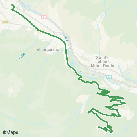 ARA Cars Région Savoie St-Jean de Maurienne < > les Karellis map