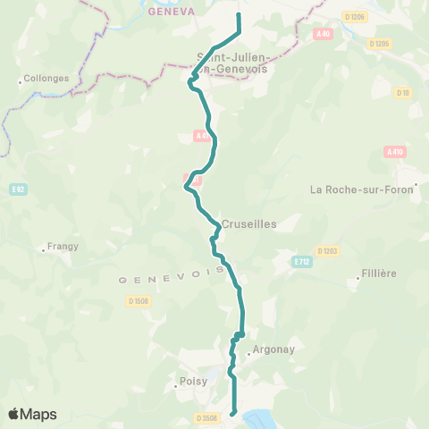ARA Cars Région Haute-Savoie Annecy - Cruseilles - Genève map