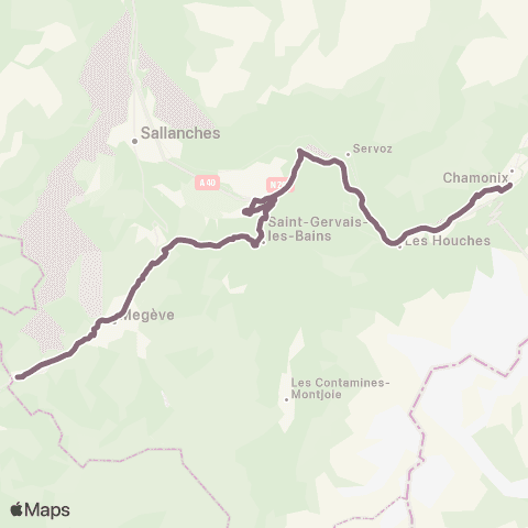ARA Cars Région Haute-Savoie Chamonix - Praz-sur-Arly map