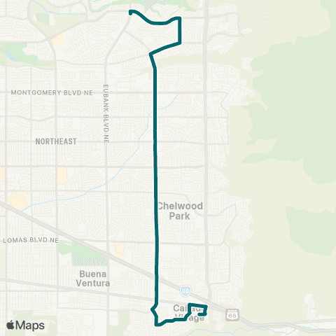 ABQ RIDE Juan Tabo map