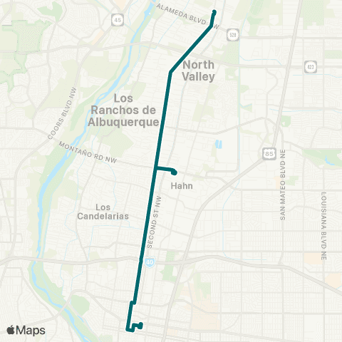 ABQ RIDE North 4th St. map