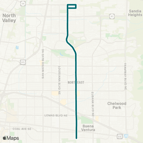 ABQ RIDE Wyoming map