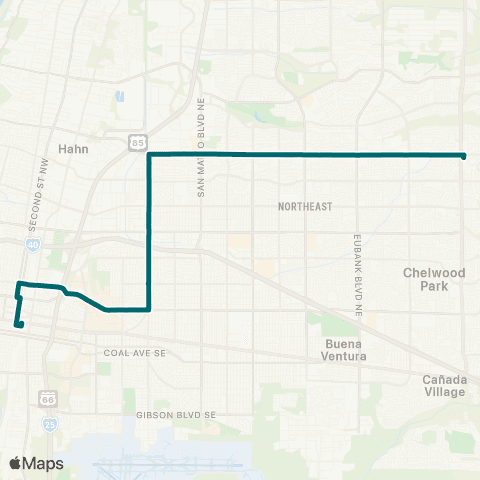 ABQ RIDE Montgomery / Carlisle map