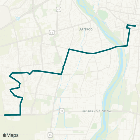ABQ RIDE Bridge / Westgate map