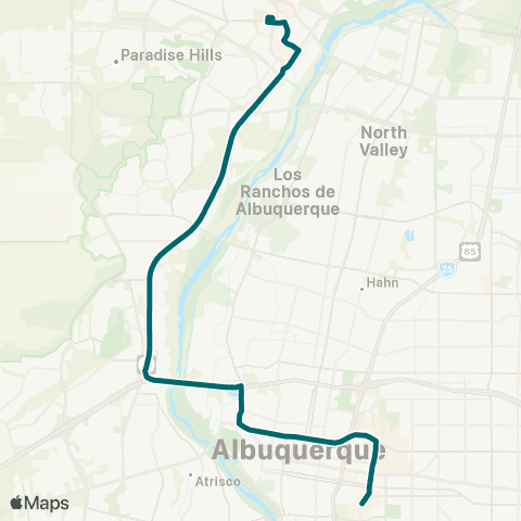 ABQ RIDE Coors / University map