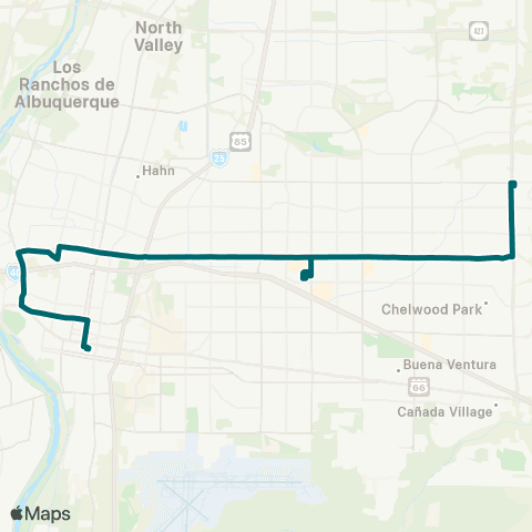ABQ RIDE Menaul map