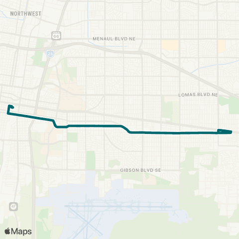ABQ RIDE Zuni Express map