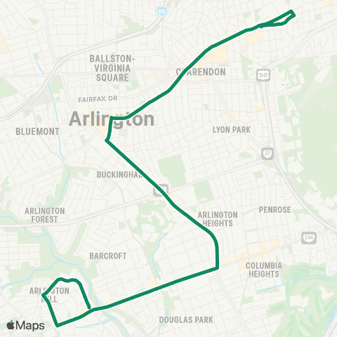 ART Arlington Mill-Ballston-Crthous map