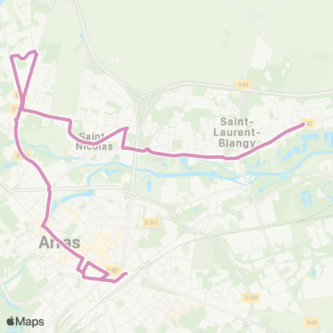 Artis Ligne Dimanche TAD map