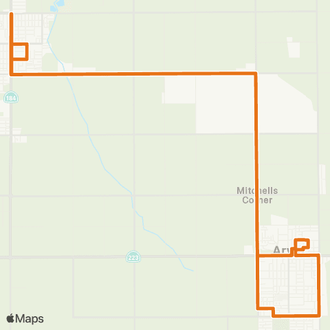 Arvin Transit Arvin-Lamont map
