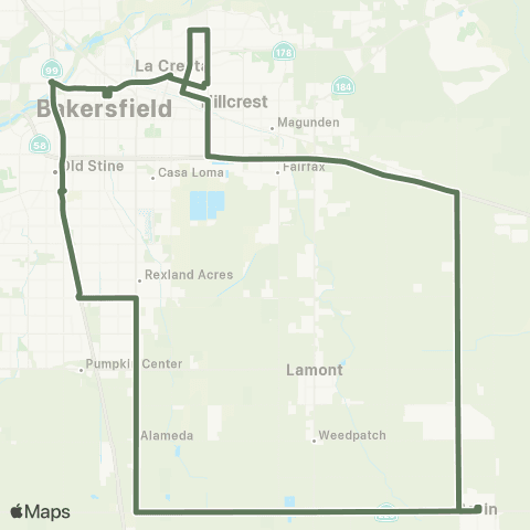 Arvin Transit Arvin-Bakersfield map