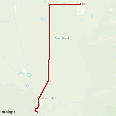 Arvin Transit Arvin-Tejon map
