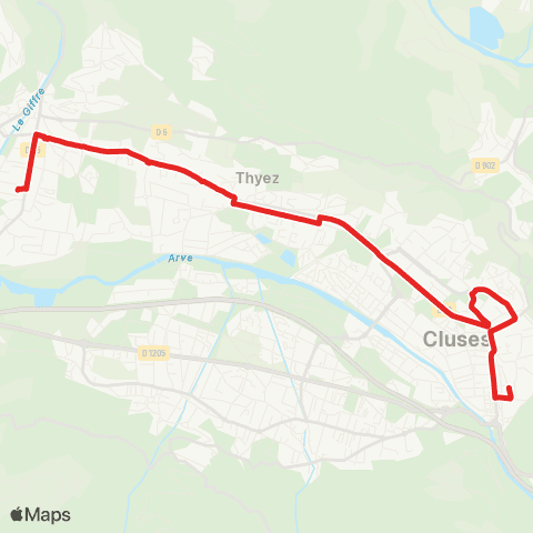 ARV'i Mobilité Marignier Collège C. Claudel / Gare SNCF - Cluses Pôle multimodal Gare map