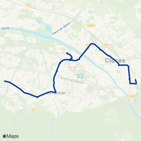 ARV'i Mobilité Marnaz Mairie - Cluses Pôle multimodal Gare map