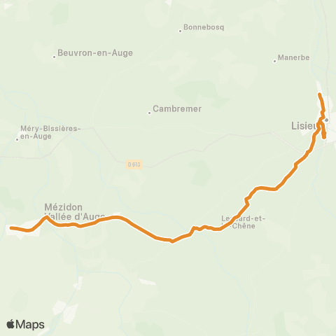 Astrobus Mézidon-Canon - Lisieux map