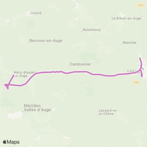 Astrobus Notre-Dame-d'Estrées - Lisieux map