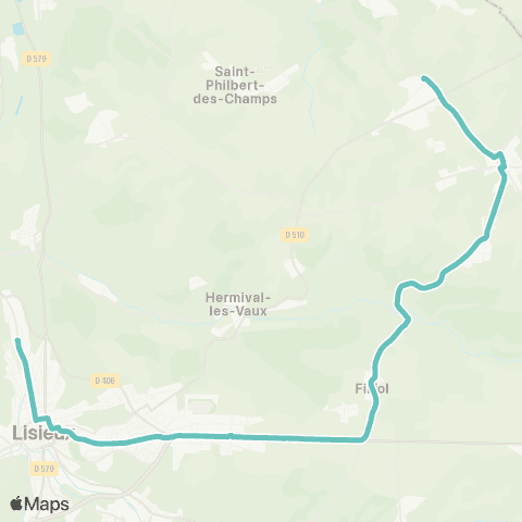 Astrobus Le Pin - Lisieux map